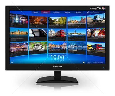 Widescreen TV with streaming video gallery Widescreen TV with streaming video gallery