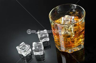 Whisky with ice Whisky with ice