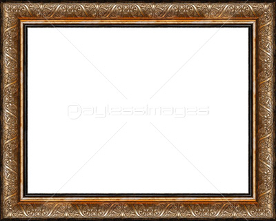 Antique rustic dark golden picture frame isolated Antique rustic dark golden picture frame isolated